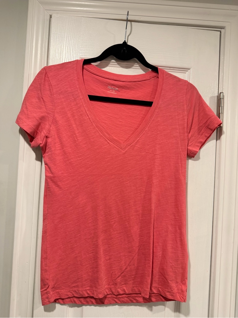 NWOT Madewell Size XS Pink V Neck Short Sleeve Slub Cotton Tee Shirt